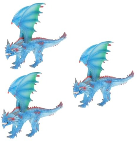 Toyvian 3St Kinderspielzeug Mini-Dekor Simulations-Dinosaurier-Statue Modelle Spielzeuge Dinosaurierspielzeug zur Dekoration Neuartige Dinosaurierfigur Feuer atmen schmücken Smaug PVC