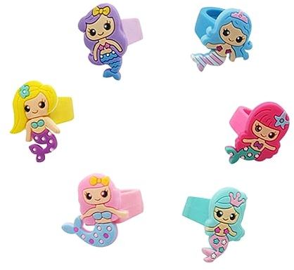 DRESSOOS 10st Meerjungfrauenringe Meerjungfrau Schmuck Kinder Meerjungfrau Ringe So Tun, Als Ob Kinderschmuck Kinder Prinzessin Ring Spielzeug Prinzessin Ringe Geschenk Mädchen