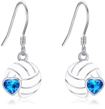 Volleyball Ohrringe 925 Sterling Silber Volleyball Dangle Ohrringe Volleyball Sport Schmuck Geschenke für Frauen Mädchen