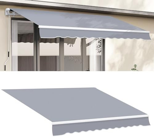 Markisen, Terrassenmarkisen, Manuell einziehbare Markise, Ersatzstoff, for den Außenbereich, Garten, Terrasse, UV-Schutz, Markisenbezug, 100 % Polyester, Sonnenschutz, Überdachung, Segeltuch for Laden