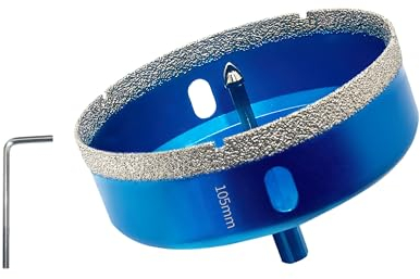 Teronbeta Punte per Trapano Diamantate 105mm con Punte Guida di Centraggio, professionale Vacuum Brasato Sega a Tazza Diamantata per piastrelle, porcellana, vetro, marmo e ceramica