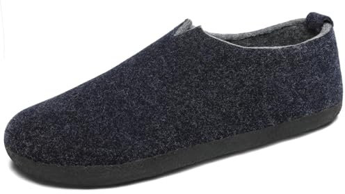 Mishansha Zapatillas Casa Hombre Pantuflas Fieltro Mujer Indoor Invierno Cerradas Zapatillas Fieltro Cómodas Zapatilla de Casa Zapatos Casas Azul,Gr.39