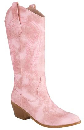 Artykey Stivali Donna Fashion Stivali Stivaletti Texani Cowboy Western Scarpe da Donna Nero Marrone Cachi 005A