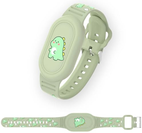Süßes Armband für Galaxy SmartTag 2, Silikon Cartoon Armbandhalter Kompatibel mit Samsung Smart Tag 2 wasserdichte Hülle für Kinder und Ältere Menschen (Dinosaurier)