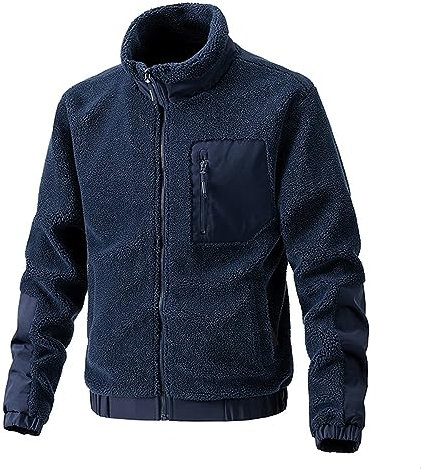 Herren-Pullover, einfarbig, für den Außenbereich, warm atmungsaktiv Frühlings Mäntel Herren (Blue, XXL)