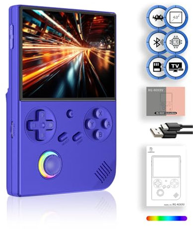 RG40XXV Console de jeu portable 4 640 x 480 IPS OCA 3200 mAh Système 64 bits RG 40XXV Bleu