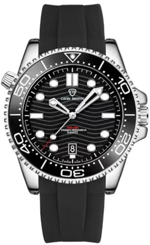 AuRiver Herren Uhr, Uhren Herren wasserdichte, Herren Analogue Quartz Armbanduhr, Leuchtend Armbanduhr Herren, Mode Freizeit Uhren für Männer, Armbanduhr Herren Kalender Kieselerde Armband (Schwarz)
