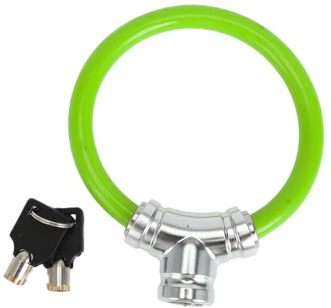 Hihaha Bicycle Lock with Key/Portable Ring Cable Anti-Theft Bike Lock for Mountain Bike Road Bike/Mini Ring Lock Alloy ABS PVC 39cm / 1 Pc Green