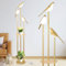 Rayofly Gold Stehlampe Wohnzimmer, Modern Stehlampe mit Regal, Vintage Stehleuchte mit 3 verstellbaren LED-Vogelleuchten & Fußschalter, Stehlampe für Schlafzimmer Büro, Vogel Stehlampe Wohnzimmer
