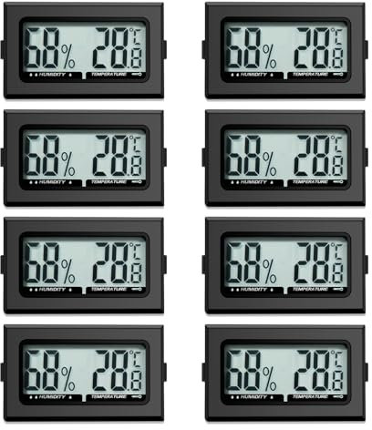 Termómetro digital para interior, higrómetro, termómetro interior, reptiles, higrómetro digital, para oficina, cocina, termómetro LCD, incubadora, termómetro de invernadero (8)