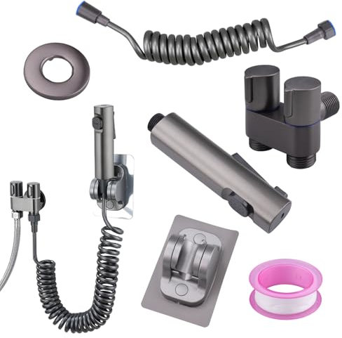 oupados Pulvérisateur de Bidet à Main Kit Douchette WC Double Mode Avec Ensemble de Tubes Télescopiques de 2 m Convient pour le Nettoyage Personnel Comme la Cuisine et la Salle de Bain