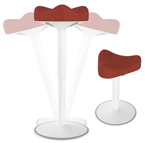 HENGMEI Ergonomischer Hocker Wackelhocker Bürohocker Stehhocker Stehsitz 360° Neigbar Sitzhocker Schreibtischhocker mit Schwingeffekt Arbeitshocker (57-82 cm Höhenverstellbar, Dreiecke, Orange)