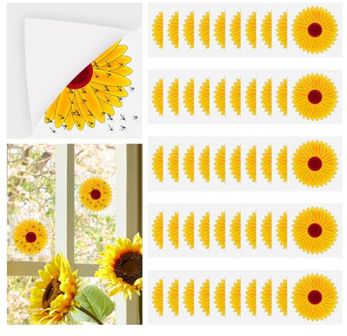 50 Pièces Piège à Mouche pour Fenêtre, 10x10cm Autocollants pour Mouches d'intérieur Piège à Colle Non Toxique et Inodore Attrape Mouches Anti Mouche pour Les Mouches et Les Mouches des Fruits