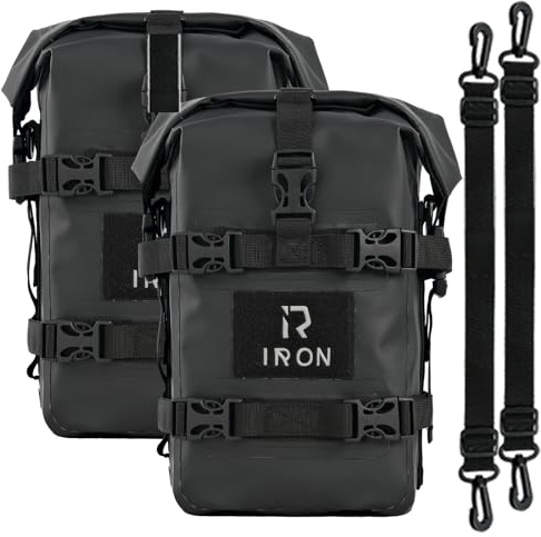 RIDEIRON sacoches étanches pour Crash Bars de Moto en PVC 500D, Lot de 2