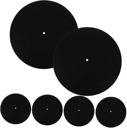 Yardwe 6 Stück Plattenspieler Plattentellermatten aus Filzstoff Rutschfeste und Vibrationsdämpfende Plattentellerauflagen für Vinyl Schallplatten