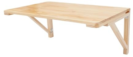 YOICUATGNA Fällbart Väggbord 80 x 50 cm, Rustisk Bord I Massivt Furuträ, Platsbesparande Flytande Drop-leaf Skrivbord För Arbetsrum Laptop Bord Matbord