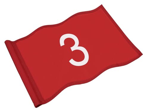 TIXIPEM Golf Flag with Tube Inserted [1pcs] - Nylon Putting Green Golf Target Flag with the Number 3 Use for Indoor & Outdoor Courts & Practice Field - [Red - 20 IN]