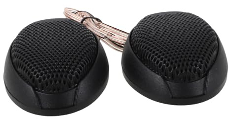 GALPADA Car Stereo Tweeter 1 Pair Black Plastic Metal Pebble Shape