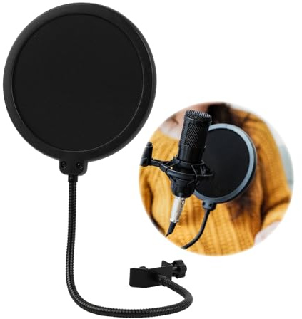 Mikrofon Popschutz – Professioneller Popfilter Für ,und Alle Anderen Mikrofone – Doppelschichtiger Popfilter Für Klare Und Hochwertige Aufnahmen Popschutz 6 Zoll Pop Filter Mit Clip