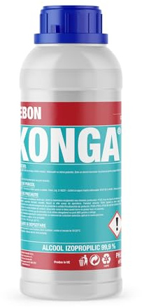 Konga Isopropylalkohol 99% für technische Anwendungen, Elektronikreinigung, Mobilgerätereiniger, Computerreiniger, Tinten- und Permanentmarkerentferner, Reiniger für Kosmetik (1 Liter)