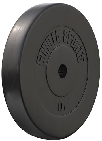 GORILLA SPORTS® Hantelscheiben - Einzeln/Set, 1,25kg, 2,5kg, 5kg, 7,5kg, 10kg, 15kg, 27,5kg, 30kg Gewichte, 30mm Bohrung, aus Kunststoff - Gewichtsscheiben, Hantelscheiben-Set, Hanteln