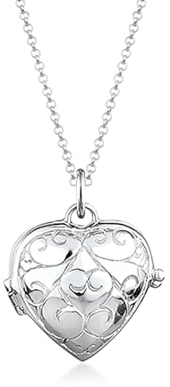 Elli Damen Kette mit Anhänger Herz 925 Sterling Silber 0103192812_45 - 45cm Länge