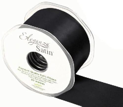 OakTree Double Faced Ribbon, Black (No. 20), 50 mm x m