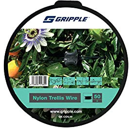 Gripple 50 Metre Nylon Wire Easy Way To Trellis & Support Garden Climbers Roses Plants etc. Black