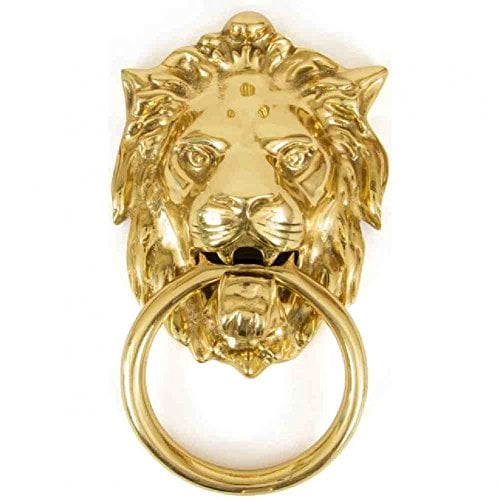 From the anvil 33020 - Testa porta battente del leone - ottone lucido