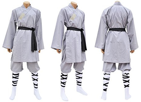 ShenLong Shaolin-Outfit, Baumwolle, grau