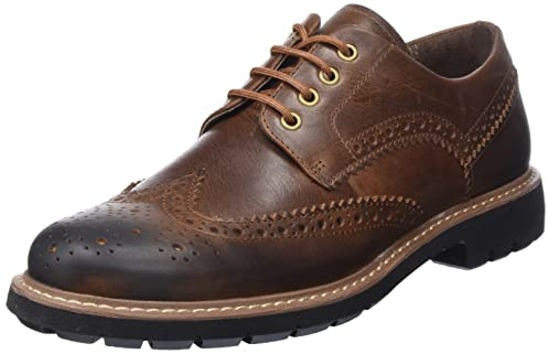 Clarks Batcombe Wing, Zapatos de Cordones Derby Hombre, Marrón (Dark Tan Leather), 41 EU