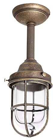 Licht-Erlebnisse Außenbeleuchtung Deckenlampe IP44 Messing Bronze Maritim Handarbeit Deckenleuchte Außen Balkon Hof Garten Terrasse