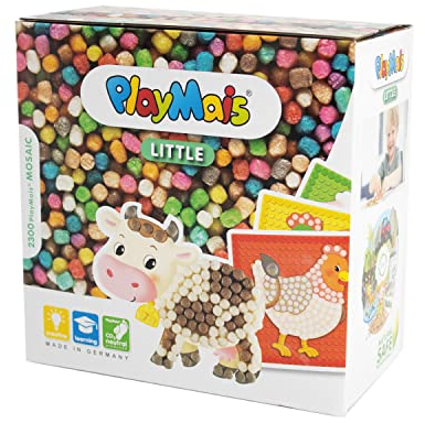 Playmais MOSAIC Little Farm Kreativ-Set zum Basteln für Kinder ab 3 Jahren | Über 2.300 Stück & 6 Mosaik Klebebilder mit Bauernhoftieren | Fördert Kreativität & Feinmotorik | Natürliches Spielzeug