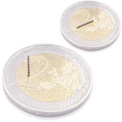 Brudazon | 90 Mini Scheiben-Magnete 1x1mm | N52 stärkste Stufe - Neodym-Magnete ultrastark | Power-Magnet für Modellbau, Foto, Whiteboard, Pinnwand, Kühlschrank, Basteln | Magnetscheibe extra stark