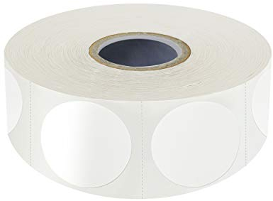 1500 Stück 2,5 cm Markierungspunkte Klebepunkte weiss Aufkleber Etiketten mit Perforationslinie auf einer Rolle zur farblichen Kodierung