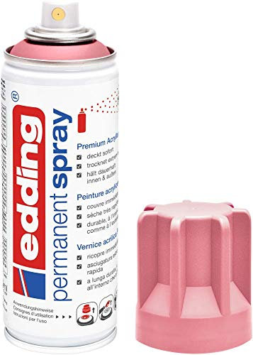 edding 5200 spray permanente - malva noble mate - 200 ml - pintura acrílica para pintar y decorar vidrio, metal, madera, cerámica, plástico, lienzo - aerosol, spray acrílico, spray de pintura