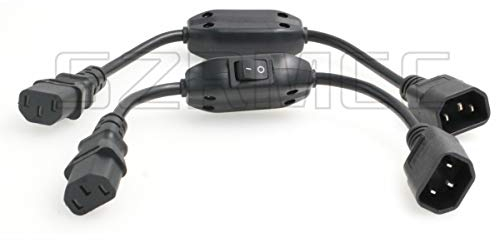 SZRMCC IEC 320 C14 bis C13 Verlängerungskabel mit Stecker und Buchse mit EIN-Aus-Schalter C14 bis C13 Netzkabel (2Pcs)
