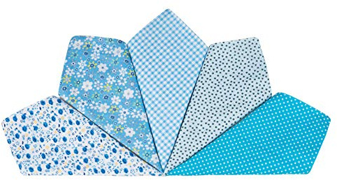 HOULIFE Damen Blumen Taschentücher aus Reiner Baumwolle Blau Stofftaschentücher für Alltagsgebrauch 5/10 Stücke 36x36cm Muttertagsgeschenk