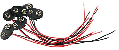 E-outstanding 6-Pack T Type 9V Battery Button Power Cable Battery Buckle Snaps Power Cable Connector for Arduino DIY Jack, Wire Length 15CM
