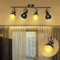 Unikcst Deckenstrahler 4 Flammig E14 Deckenlampe Schwarz Gold Spots Deckenleuchte Vintage Industrial Deckenspots Schwenkbar mit 4W LED Glühbirne Warmweiß 230V