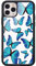 MAYCARI Cute Blue Butterfly Pattern Case for iPhone 12 mini Soft TPU Bumper + Hard PC + Aluminum Plate Slim Cover Phone Case for Girls Women and Children