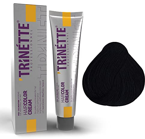 Trinette Professionelle No 1.1 Blau-Schwarz Permanente Haarfarbe Creme 100 ml – Kühle Farbergebnisse, Hohe Deckkraft, Neutralisierende Pigmente, Langanhaltende Salonqualität