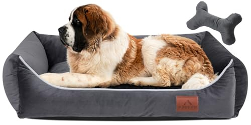 FUUFEE Hundebett XL | Hundesofa für Sehr Große Hunde 120 x 90 cm | Waschbar Hundebett | Abnehmbarer Bezug Mit Reissverschluss | Tiefgrün
