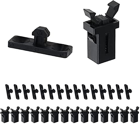 BLBK 30 Pack Touch Top Lid Bin Latch Lock Set, 15 Replacement Touch Bin Lid Catch, 15 Baffles, Replacement Bin Clasp Compatible with Kitchen Bin Latch Lock Repair, Black