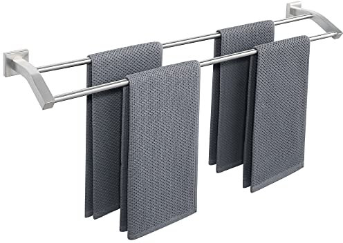 Alise Doppel-Badetuchhalter für Badezimmer, Wandmontage, Handtuchhalter, strapazierfähig, SUS304 Edelstahl, Handtuchstange, gebürstetes Nickel, 81,3 cm