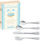 Maverton Set de Couverts De Table Bebe 1 An personnalisé - Coutellerie dans coffret imprimé - Couvert Enfant Inox Animal - Cadeau Enfant 1 anniversaire - Cadeaux bébé - Couverts gravés -PREMIER PAS