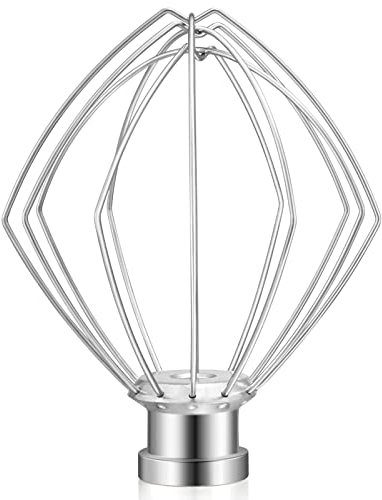 Gdrtwwh 6-Wire Whip Stainless Steel Replacement for KitchenAid 5 & 6-Quart Bowl-Lift Mixer KN256WW Accessory, Egg Cream Stirrer, Cakes Mayonnaise Whisk
