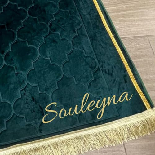 belinia prestige Gebetsteppich, Personalisierter Luxus-Gebetsteppich, Muslimischer Teppich, Geschenkidee (Marron)