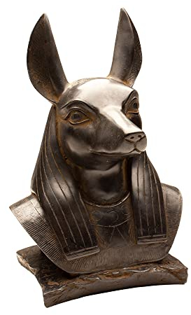Discoveries Egyptian Imports - Hergestellt in Ägypten – Anubis-Büste Statue – Antiker Schakalgott – Sammlerstück – 17,8 cm