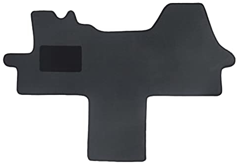 Fußmatten passend für Ford Transit Typ V363 2-Sitzer Automatik, Handbremse Links (Baujahr 2013-2024), Deluxe grau | 1-TLG | Umrandung schwarz